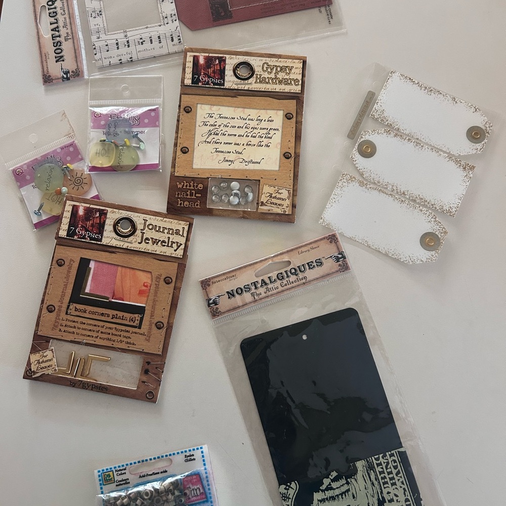Craft and Scrap Booking Hardware and Journal Jewelry Set and hardware